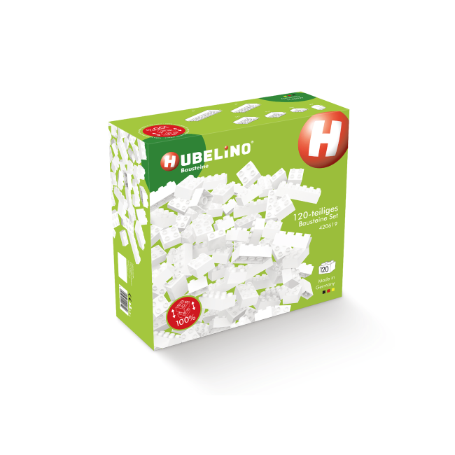 Blocuri de constructie albe Hubelino (120 piese)