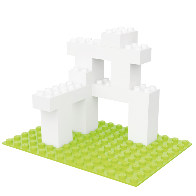 Blocuri de constructie albe Hubelino (120 piese)