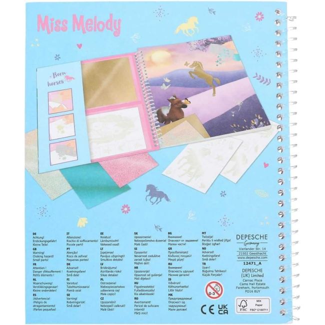 Carte de colorat Miss Melody Stick and Shine Depesche PT12471 BBJPT12471_Initiala