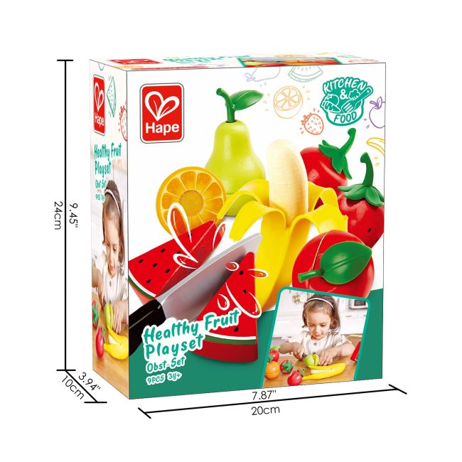 Jucarie din lemn - Fructe sanatoase de taiat (9 piese)