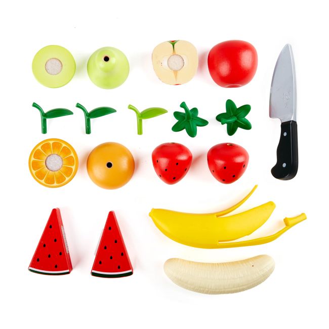 Jucarie din lemn - Fructe sanatoase de taiat (9 piese)