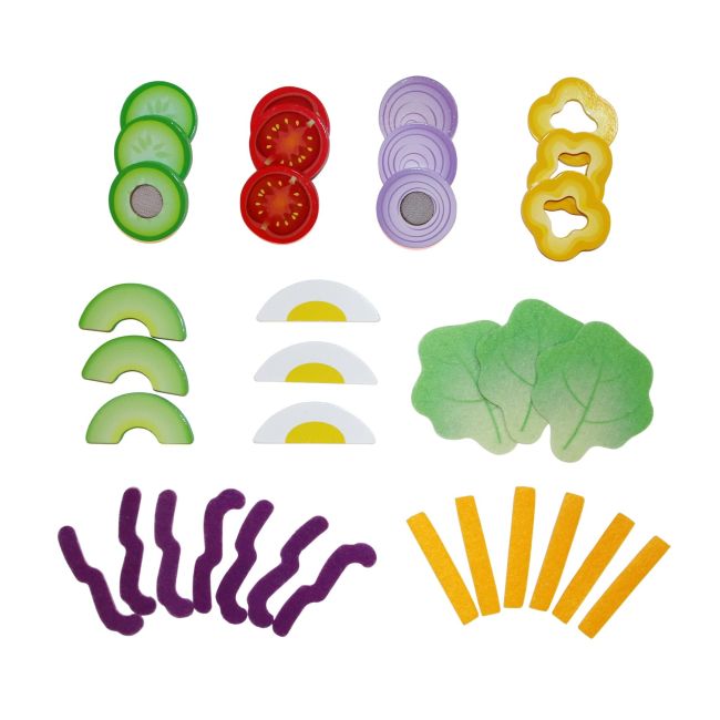 Jucarie din lemn - Set salata (39 piese)