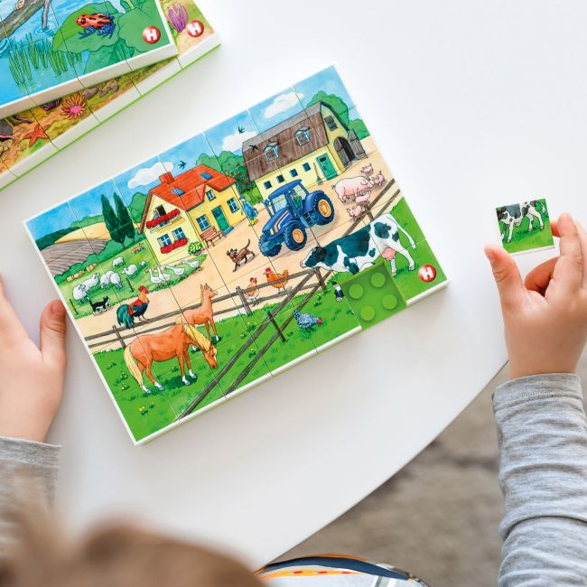 Puzzle Ferma de animale Hubelino (35 piese)