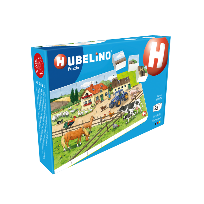Puzzle Ferma de animale Hubelino (35 piese)