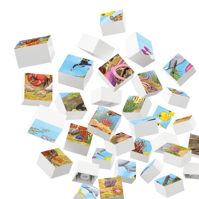 Puzzle Lumea subacvatica Hubelino (35 piese)