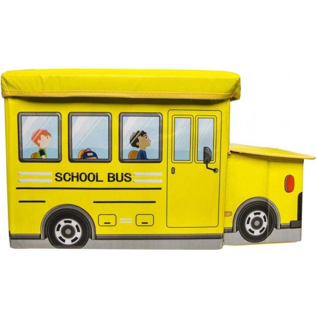 Cutie depozitare cu capac Autobuz Scolar 55 x 25 x 32 cm LG Imports LG3577 BBJLG3577_Galben