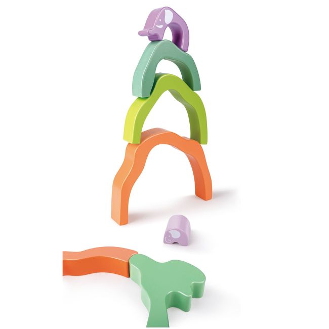 Jucarie din lemn de stivuit - Elefant (7 piese)