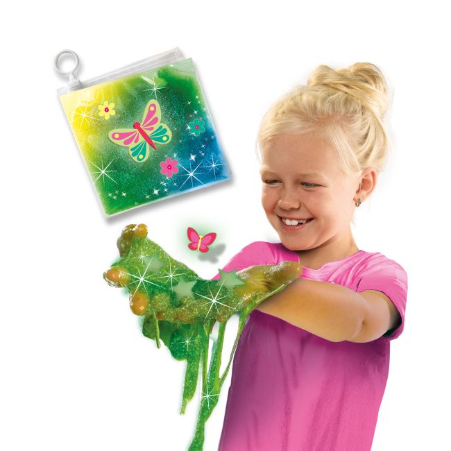 Laborator de slime fosforescent cu sclipici si forme pentru copii