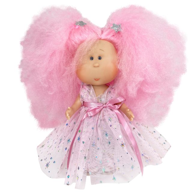 Papusa Nines D'Onil, Mia Candy, cu parul roz, cu articulatii, cu miros de vanilie, 30 cm