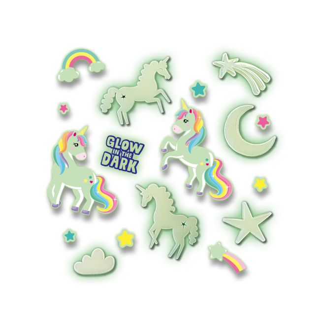 Set autocolante fosforescente cu unicorni pentru copii