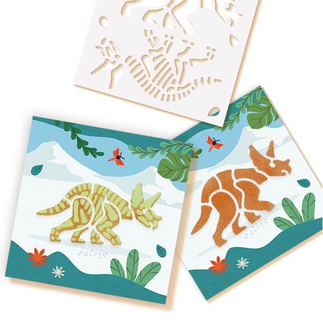 Set carioci colorate cu aerograf si matrite cu animale