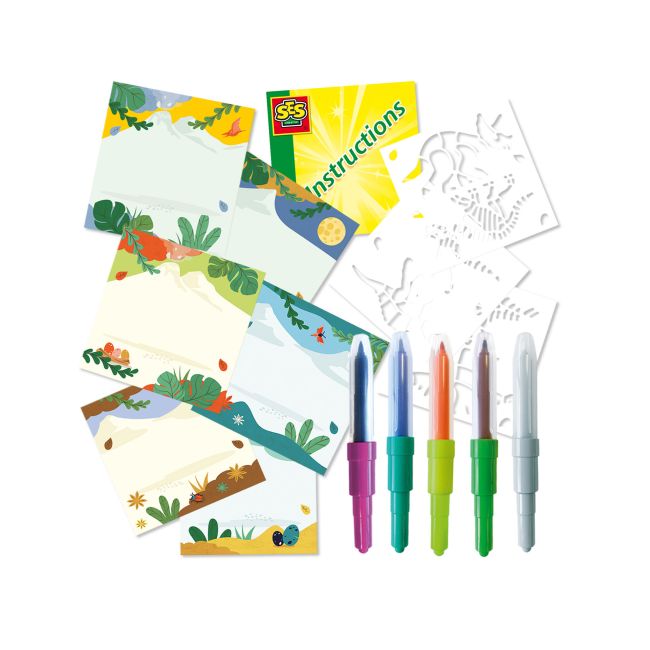 Set carioci colorate cu aerograf si matrite cu animale