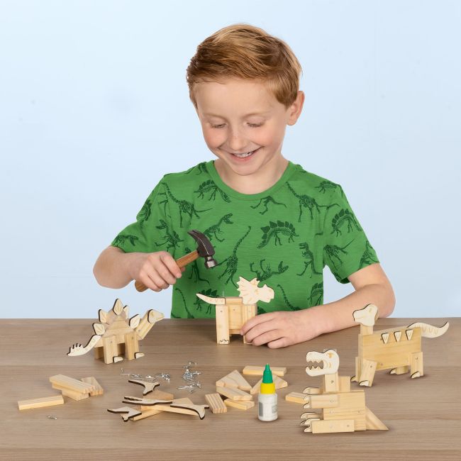 Set creativ - Dinozauri din lemn
