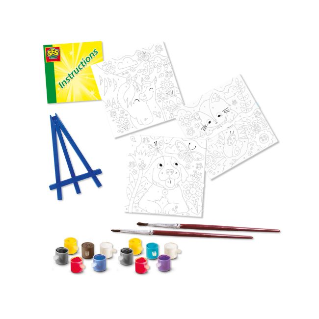 Set creativ - Pictura pe numere Animale de companie (3 panze)