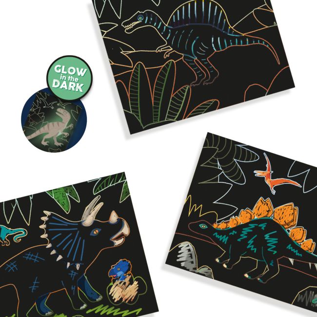 Set creativ - Razuieste Dinozauri Glow-in-the-Dark