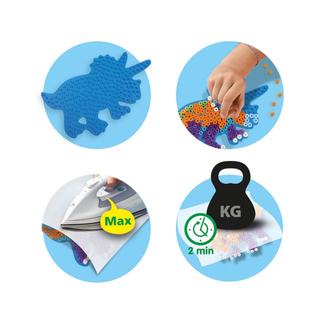 Set creativ Green Beedz – Margele de calcat Triceraptos