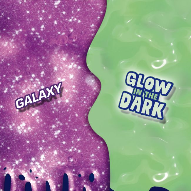 Slime colorat fluorescent cu sclipici pentru copii (2x120 gr.)