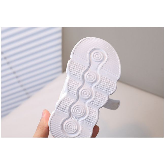 Adidasi albi cu gri si ivoire cu luminite (marime disponibila: marimea 23) adg-58-3-c.marimea 23