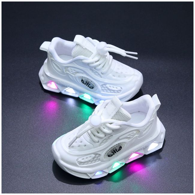 Adidasi albi cu luminite - Khoc AD8866-3-c