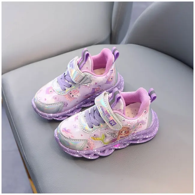 Adidasi lila cu luminite - Siren MDM-301-1-c