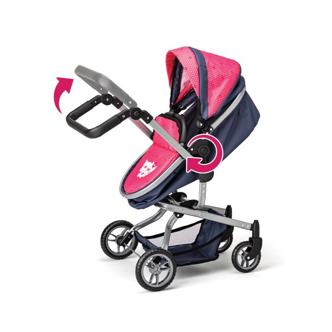 Carucior pentru papusi  multifunctional - Pisici Chichi, 2 in 1