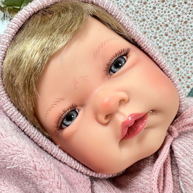Papusa Nines D'Onil, Celia, nou-nascut, premium, cu parul blond, cu miros de vanilie, 1700 gr, 48 cm