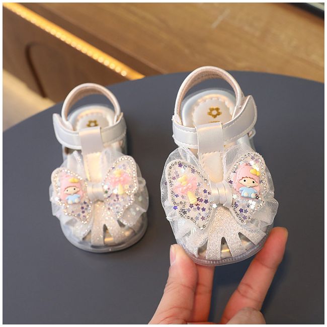 Sandale alb sidefat pentru fetite - Doll MDA1609-1-c