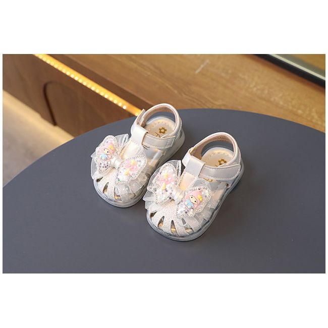 Sandale alb sidefat pentru fetite - Doll MDA1609-1-c