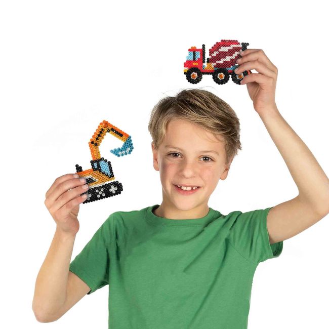Set creativ Beedz - Margele de calcat Autovehicule de constructie