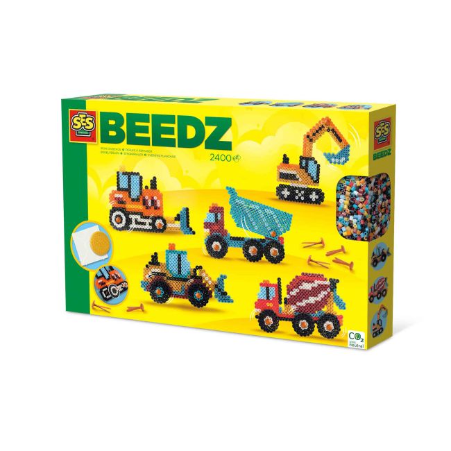 Set creativ Beedz - Margele de calcat Autovehicule de constructie