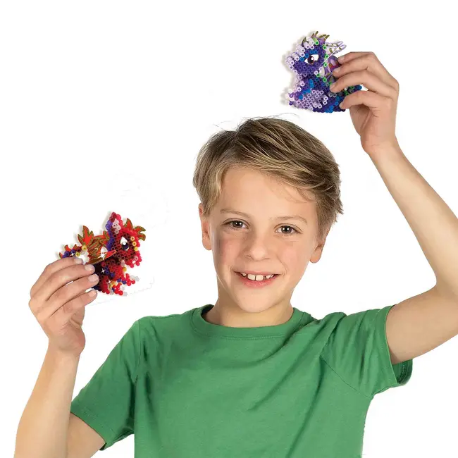 Set creativ Beedz - Margele de calcat Dragoni 3D Glow in the Dark