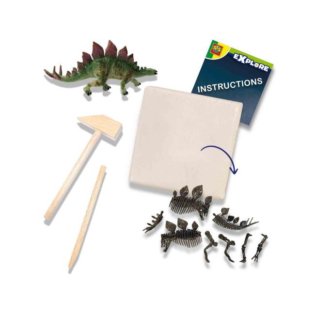Set creativ Dino si excavarea scheletului 2 in 1 - Stegozaur