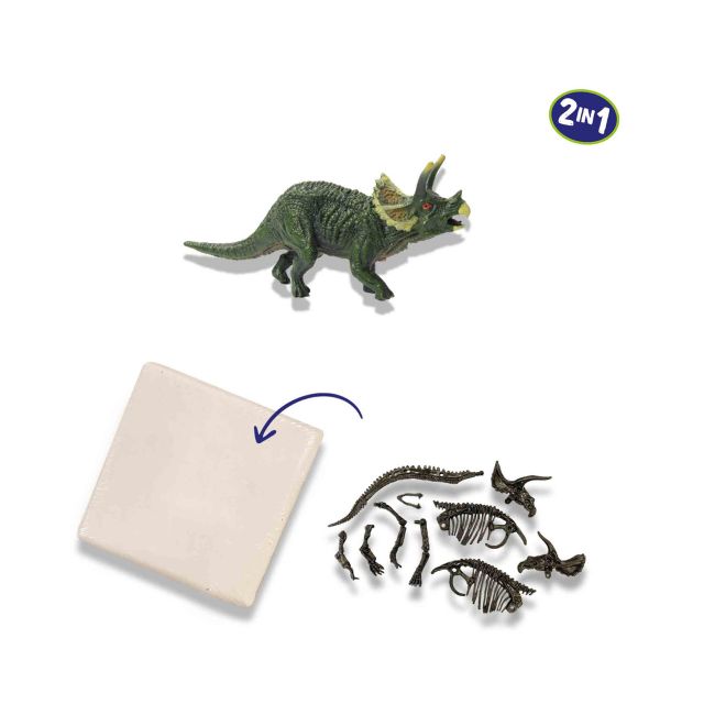 Set creativ Dino si excavarea scheletului 2 in 1 - Triceratops