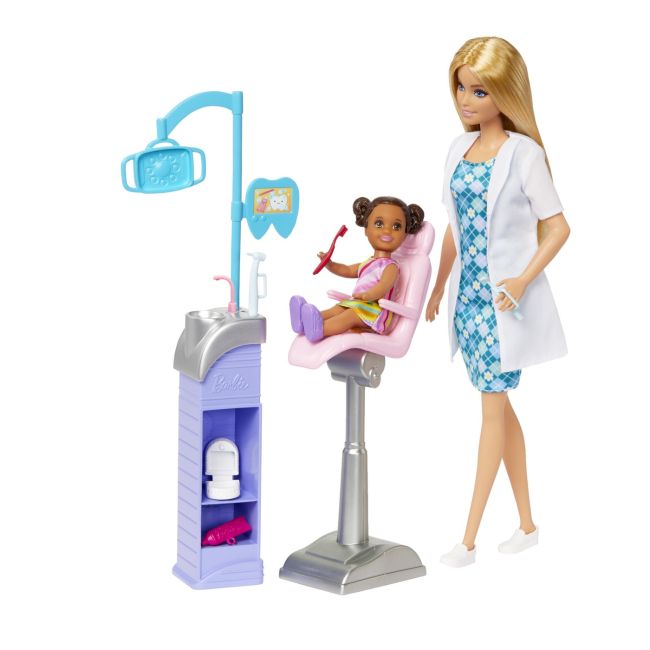 BARBIE CARIERE SET MOBILIER CU PAPUSA DOCTOR STOMATOLOG BLONDA VIVMTDHB63_HKT69