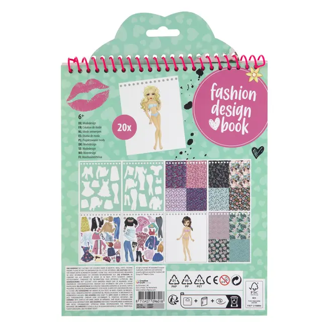 Carte cu abtibilduri - fashion design (verde)