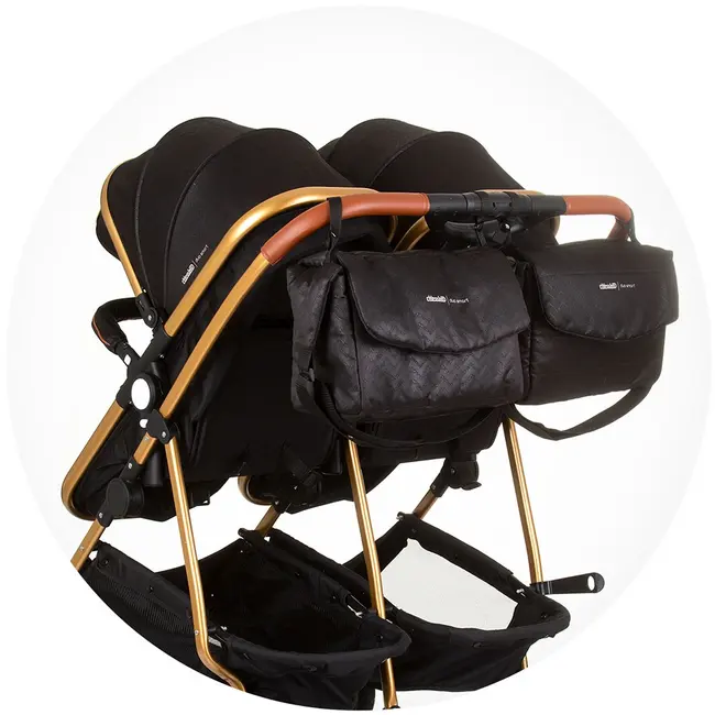 Carucior gemeni chipolino duo smart 3 in 1 obsidian gold hubst-kbds02401og