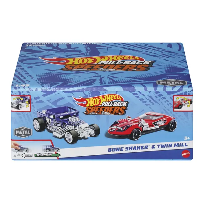 HOT WHEELS SET 2 MASINUTE METALICE PULL BACK BONE SHAKER SI TWIN MILL 1:43 VIVMTHPR91_HPR92