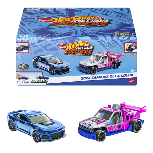 HOT WHEELS SET 2 MASINUTE METALICE PULL BACK CAMARO ZL1 2022 SI LOLUX 1:43 VIVMTHPR91_HPR95