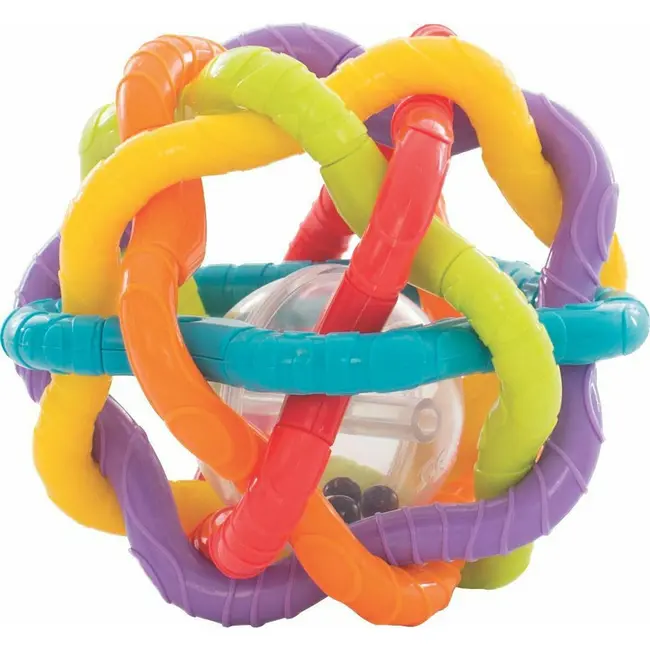 Minge cu activitati, Playgro, Pentru bebelusi, Cu zornaitoare, Dimensiune mare, Bendy Ball BYN184557