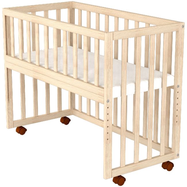 Patut copii din lemn co-sleeper hubners eva 94x46 cm natur hubpcshena