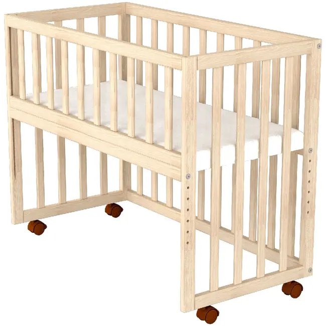 Patut copii din lemn co-sleeper hubners eva 94x46 cm natur hubpcshena
