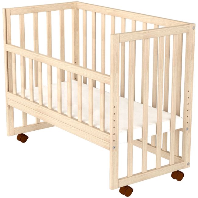Patut copii din lemn co-sleeper hubners eva 94x46 cm natur hubpcshena