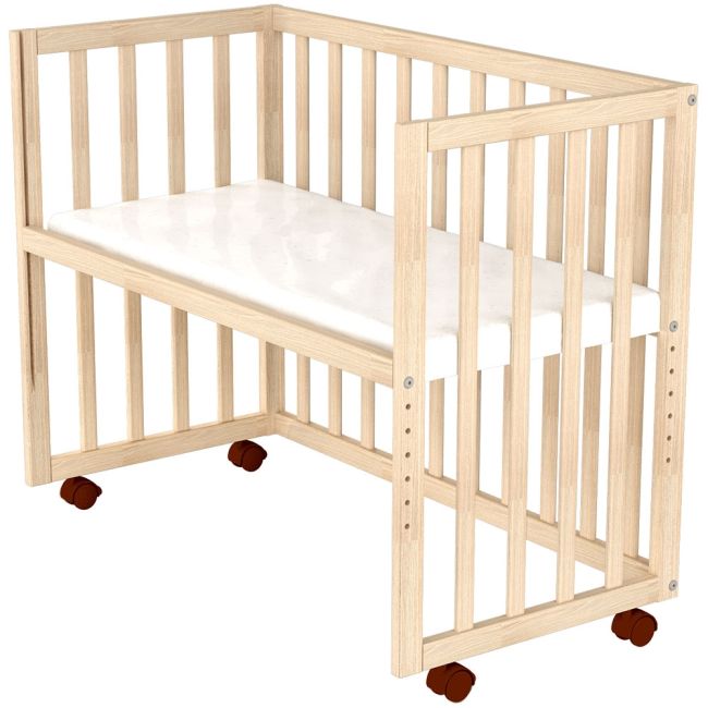 Patut copii din lemn co-sleeper hubners eva 94x46 cm natur hubpcshena
