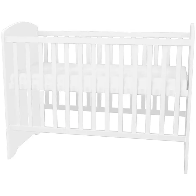 Patut copii din lemn cu sertar hubners matei 120x60 cm alb cu stelute hubphsmas