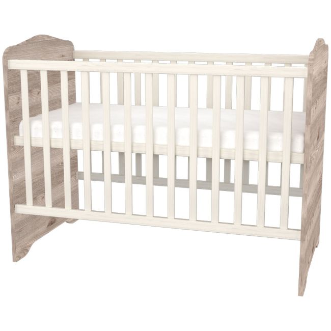 Patut copii din lemn cu sertar hubners sofia 120x60 cm crem nisip hubphsscn