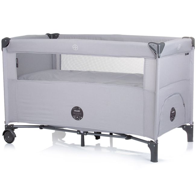 Patut pliabil chipolino relax ash grey linen cu laterala culisanta hubkosire241as