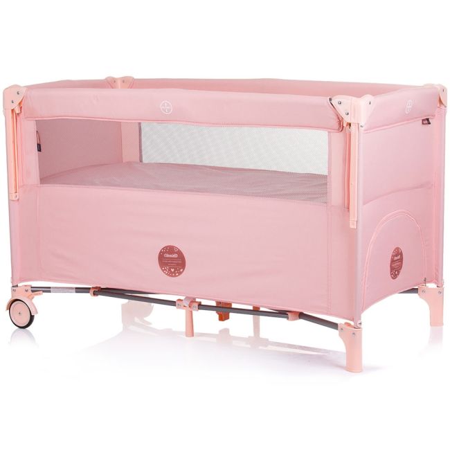 Patut pliabil chipolino relax flamingo linen cu laterala culisanta hubkosire244fl