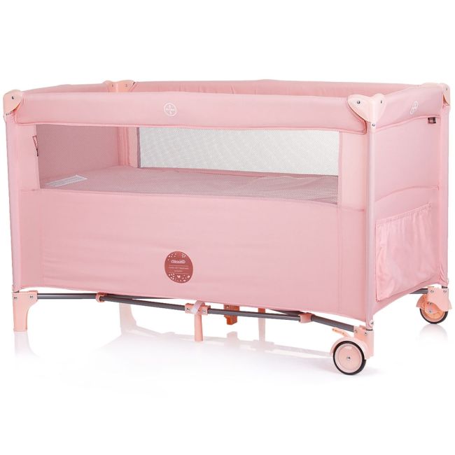 Patut pliabil chipolino relax flamingo linen cu laterala culisanta hubkosire244fl