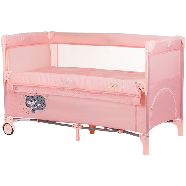Patut pliabil chipolino relax flamingo cu laterala culisanta hubkosire248fl
