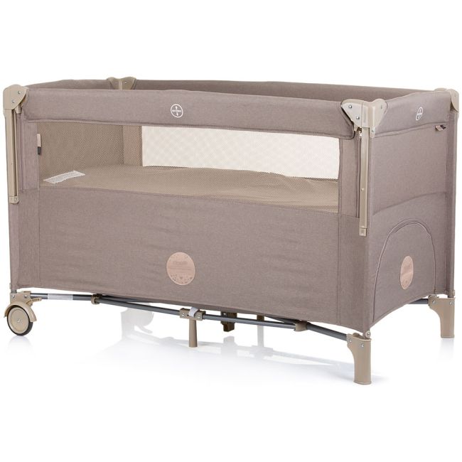Patut pliabil chipolino relax macadamia linen cu laterala culisanta hubkosire242ma